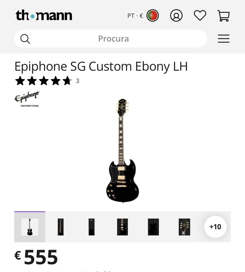 Epiphone Sg Custom Lh Canhoto Esquerdino