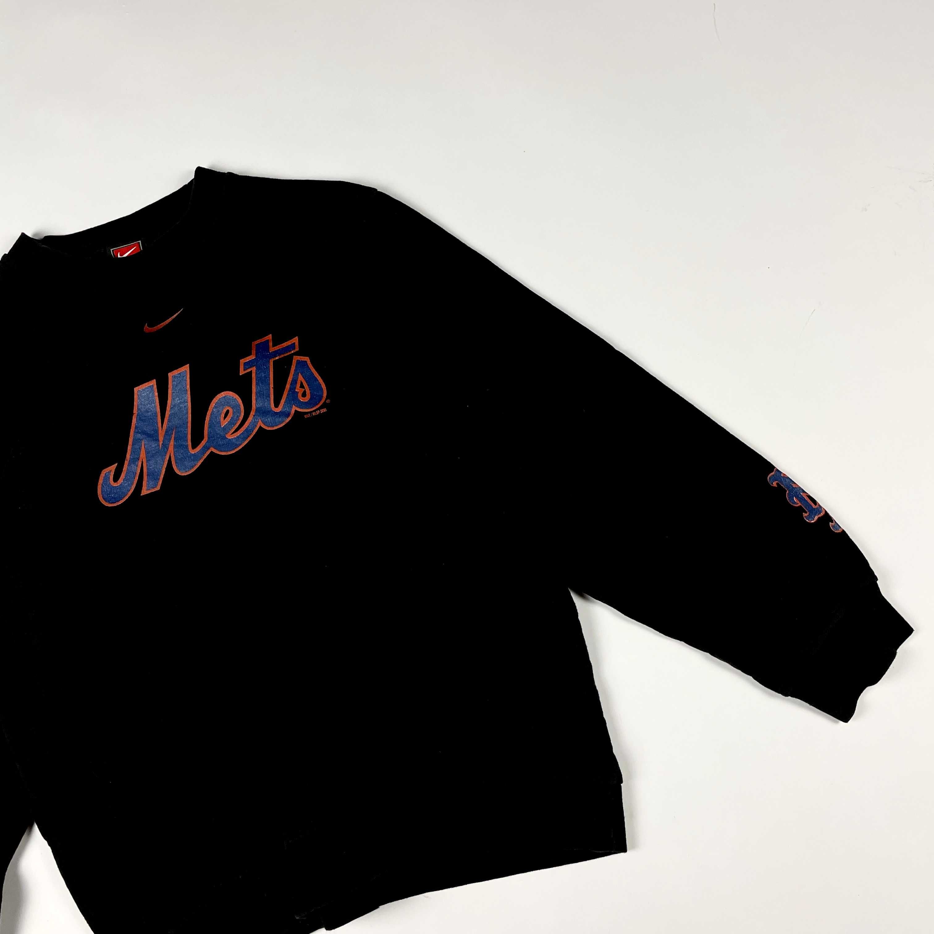 Vintage Nike Mets university crewneck bluza z dużym nadrukiem y2k