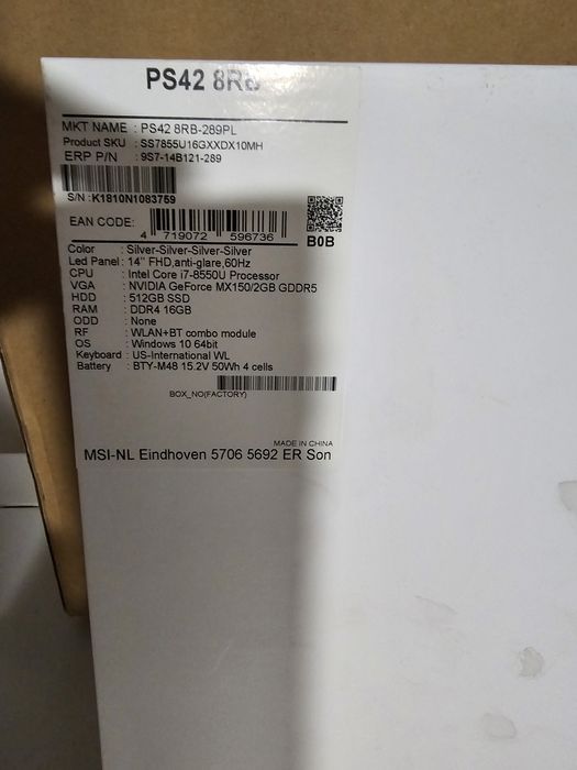 Laptop MSI PS42 8RB