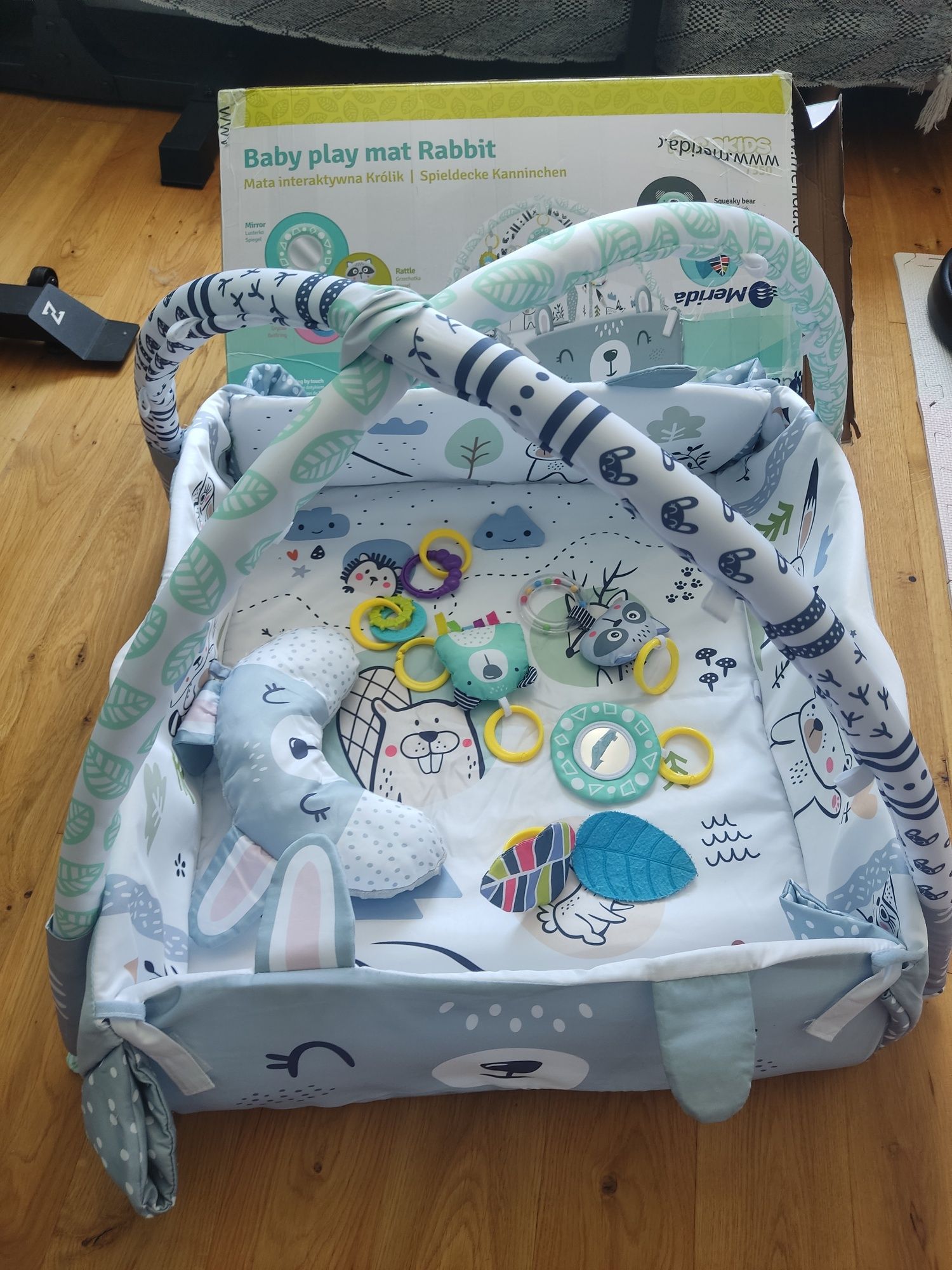 Mata edukacyjna Baby play mat Rabbit, stan bardzo dobry