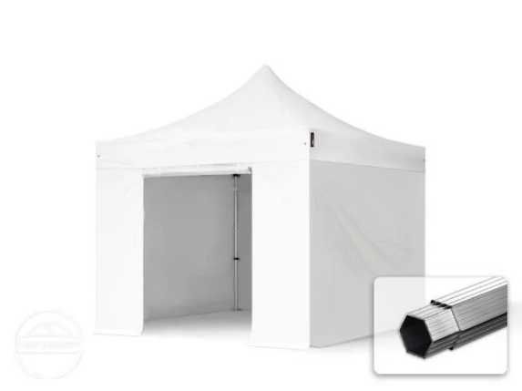 3x3 m Namiot Ekspresowy PROFESSIONAL Alu 40 mm, ze ścianami, biały
