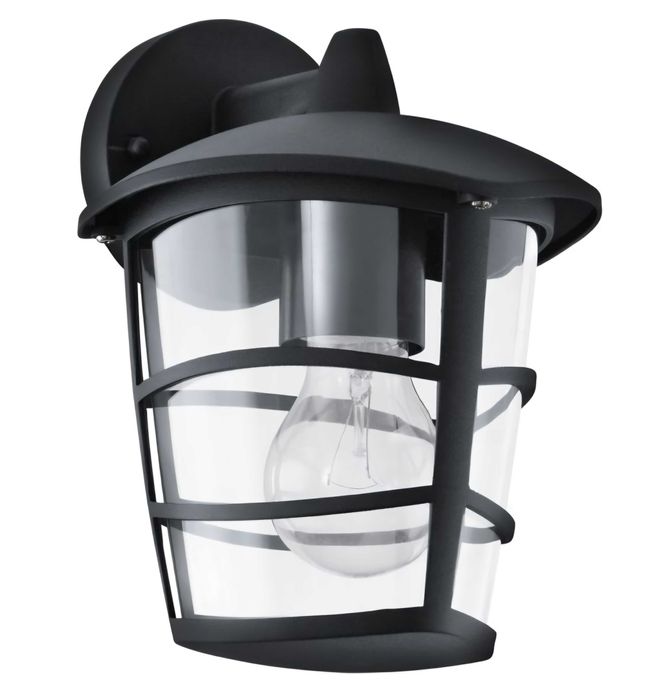 Lampa ścienna kinkiet zewnętrzny alu klasyczny czarny E27 Eglo ALORIA