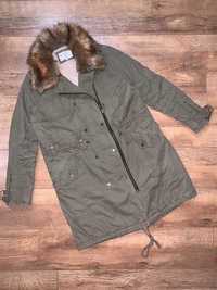 River Island kurtka parka khaki ocieplana 40 L