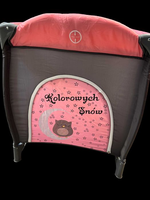 NOWY Kojec Turystyczny / Łóżeczko „Hello Baby” – Różowo-Szare
