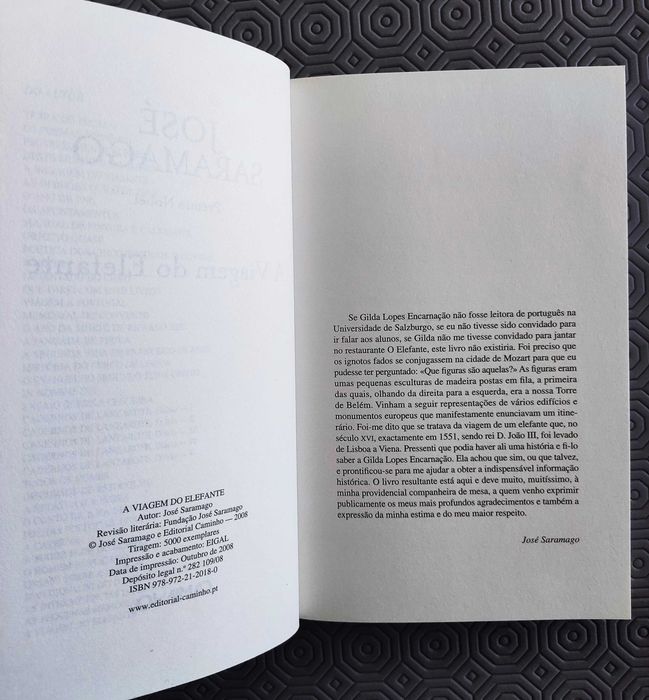 José Saramago | A Viagem do Elefante (1ª edição)