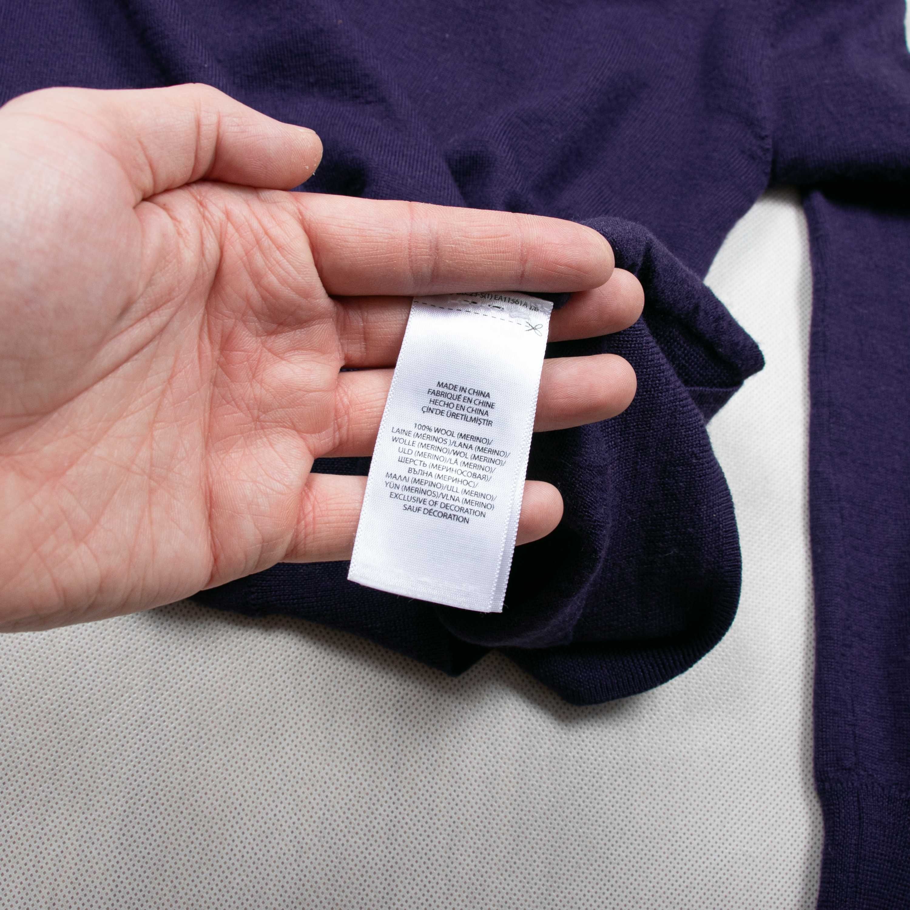 Ralph Lauren slim fit washable merino wool sweter wełniany XS