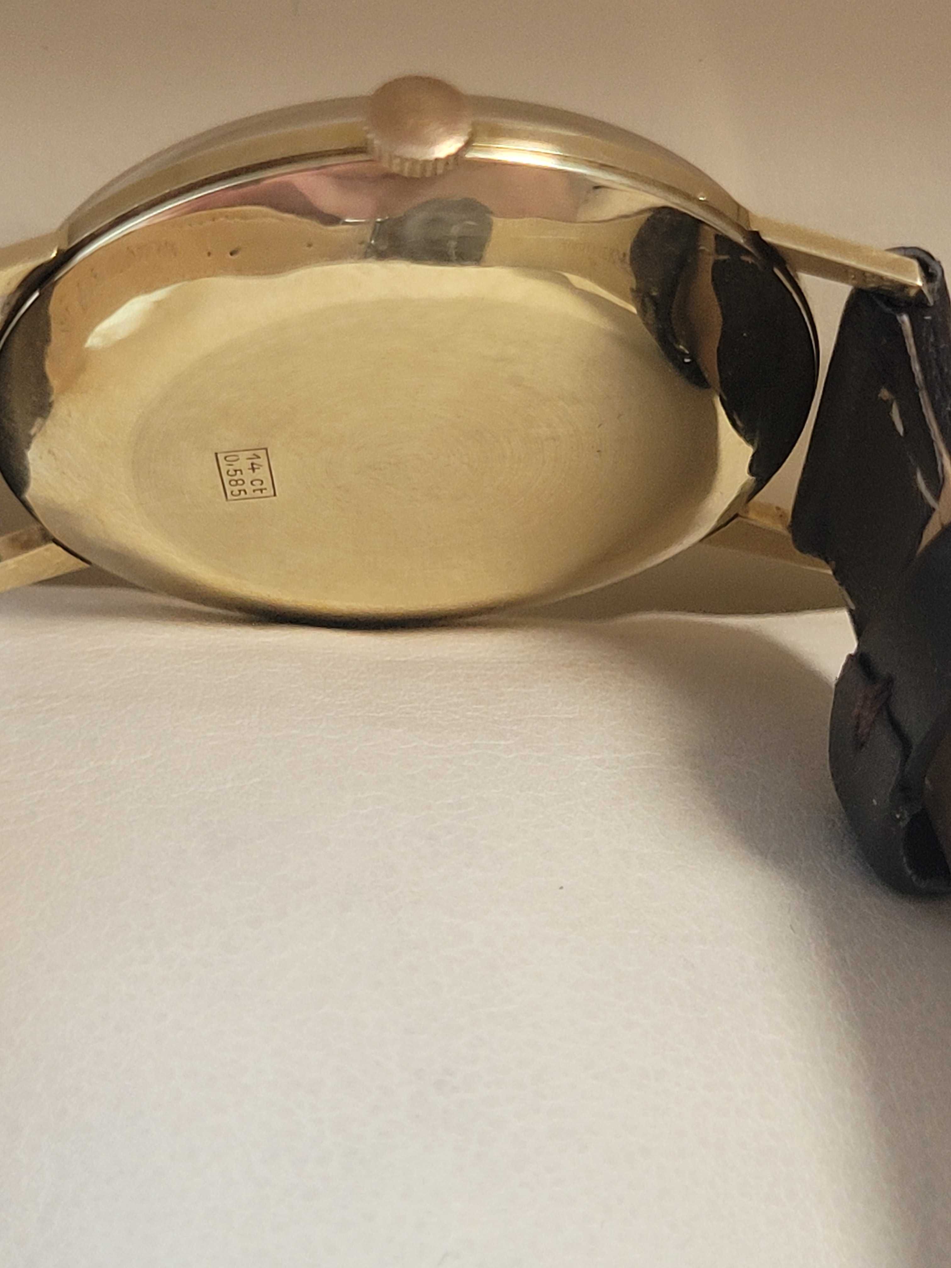 Piękny męski złoty zegarek Ducado Anker 21 kamieni 14k 0585