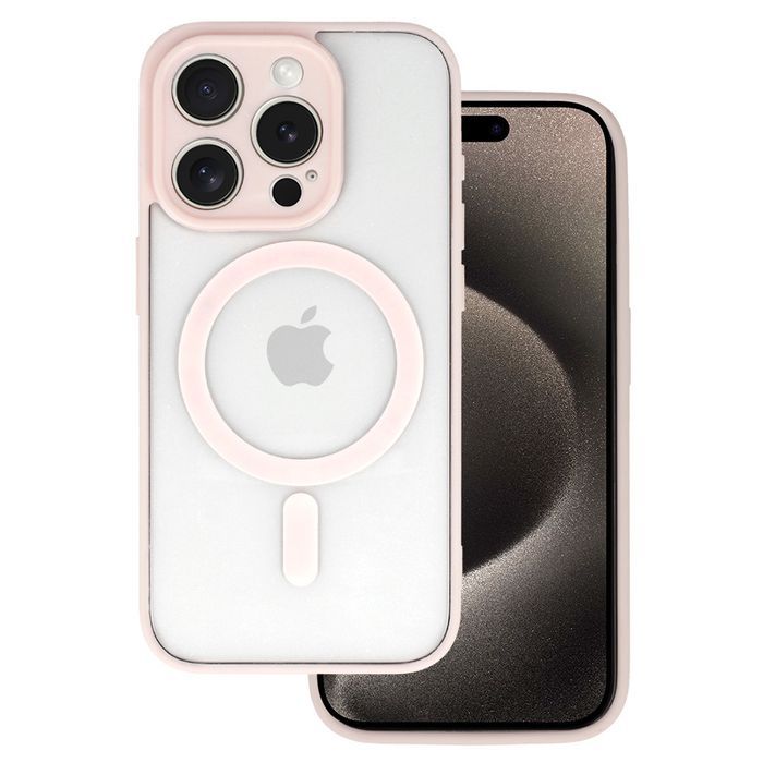 Acrylic Color Magsafe Case Do Iphone 15 Pro Max Jasnoróżowy