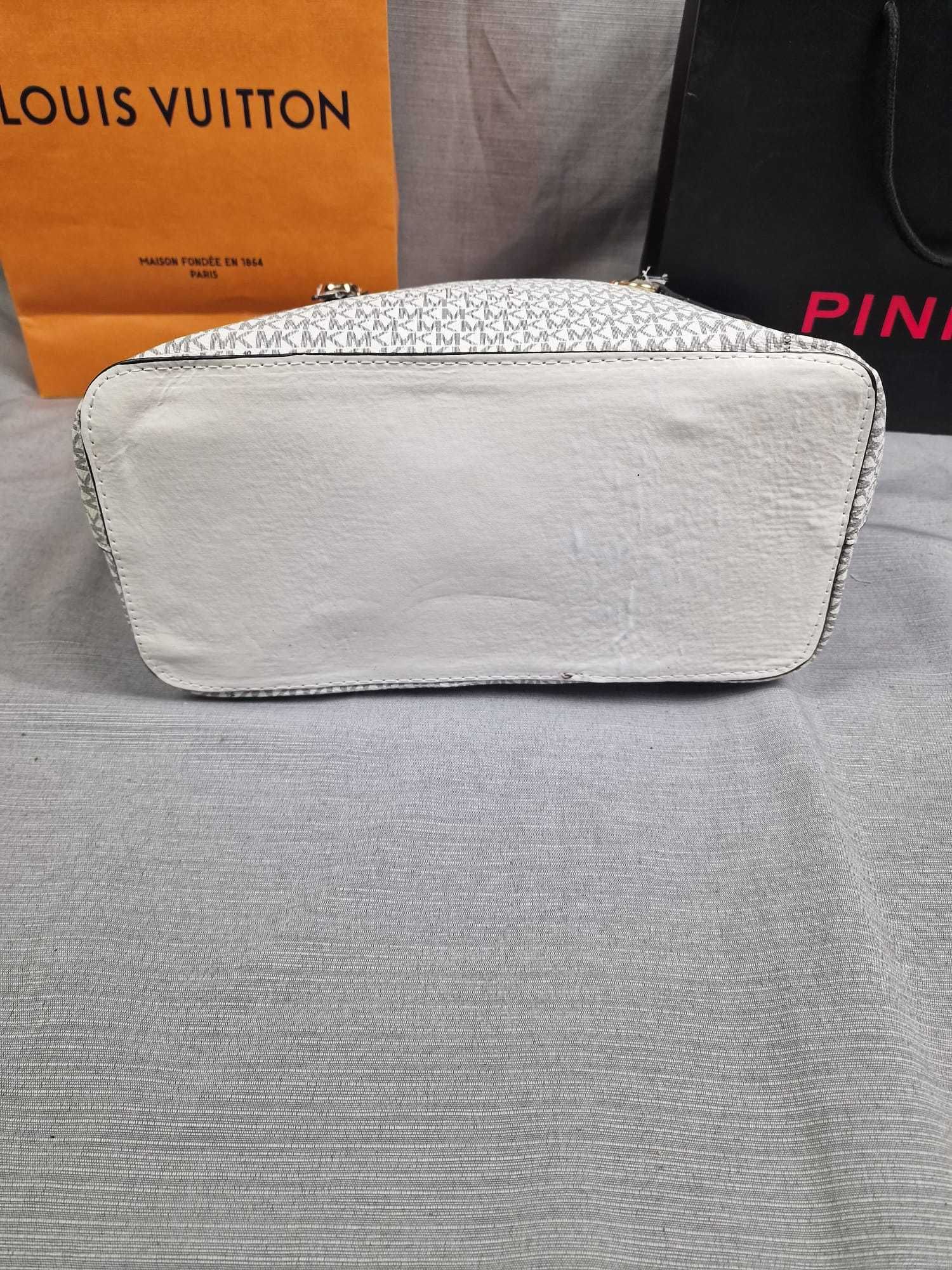 torebka MK duza biala monogram  kors