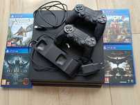 Konsola PS4 Pro+ 2 pady, ładowarka i 4 gry