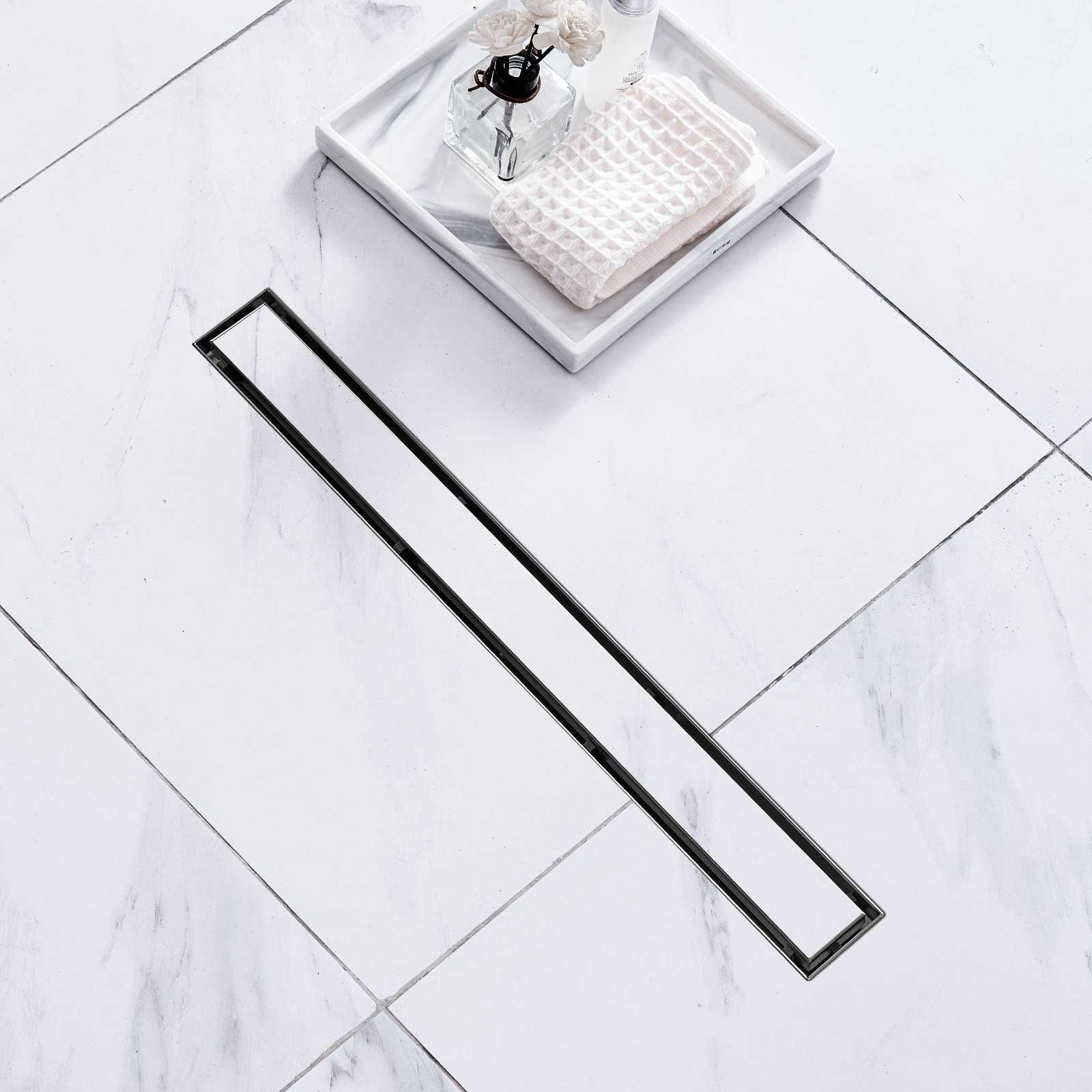 Ralo de chuveiro linear preto