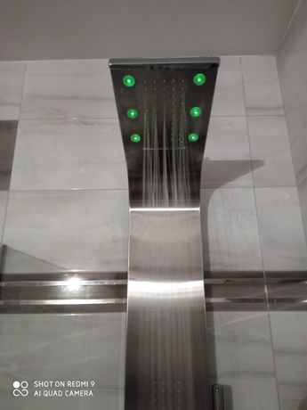 Panel prysznicowy LED wodospad 160x20 INOX