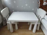 Biały stolik Ikea mamut z krzesełkami / Super stan