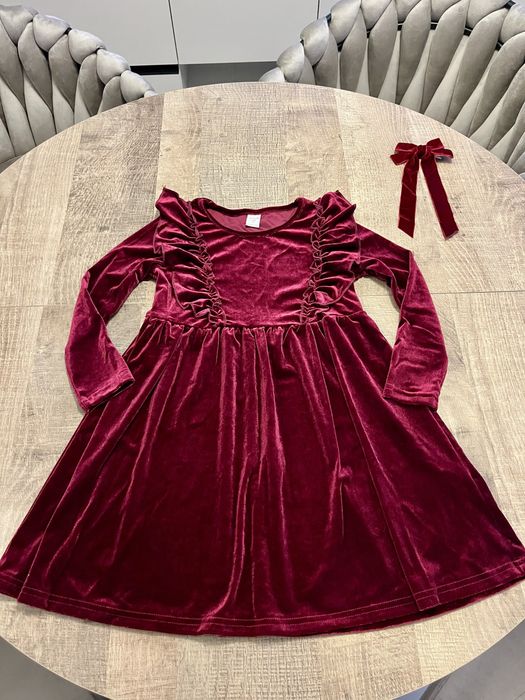 Elegancka swiateczna sukienka handmade dla dziewczynki roz 116