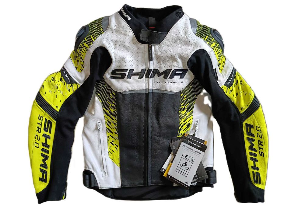 NOWA SHIMA STR 2.0 Fluo Kurtka motocyklowa damska r. 46 skórzana XS/S