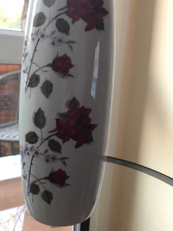 wazon w róże,duży 32 cm WAWEL sygnowany