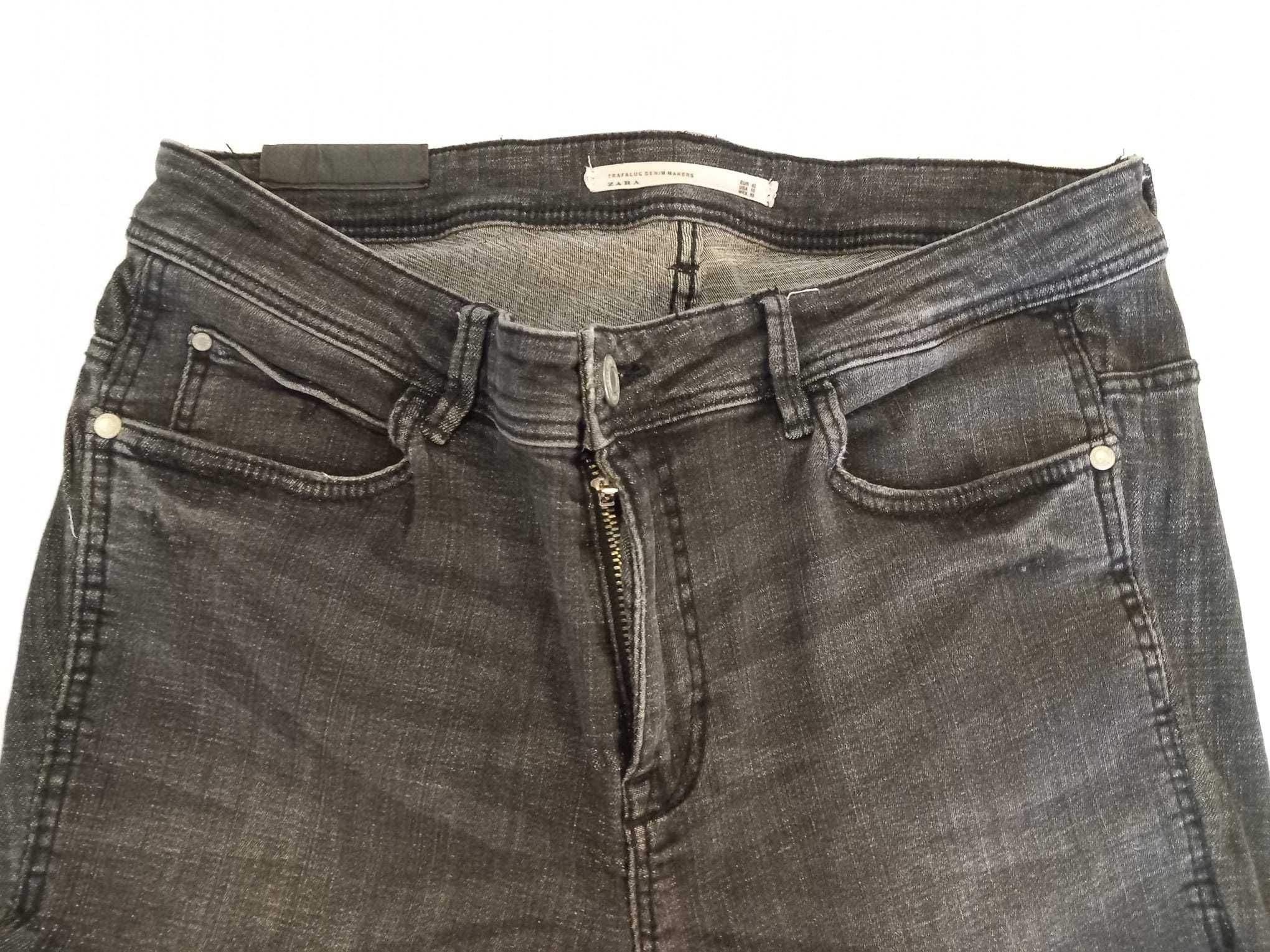 Calças ganga cinza elásticas tamanho 42 - Zara