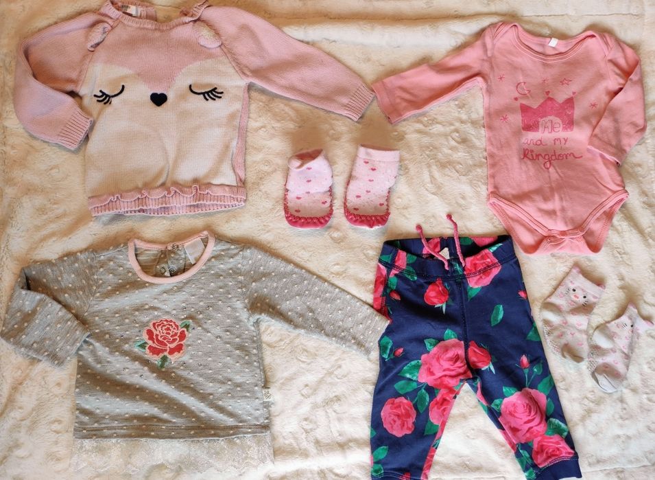 Zestaw ubranek dla dziewczynki, rozm 74, długi rękaw