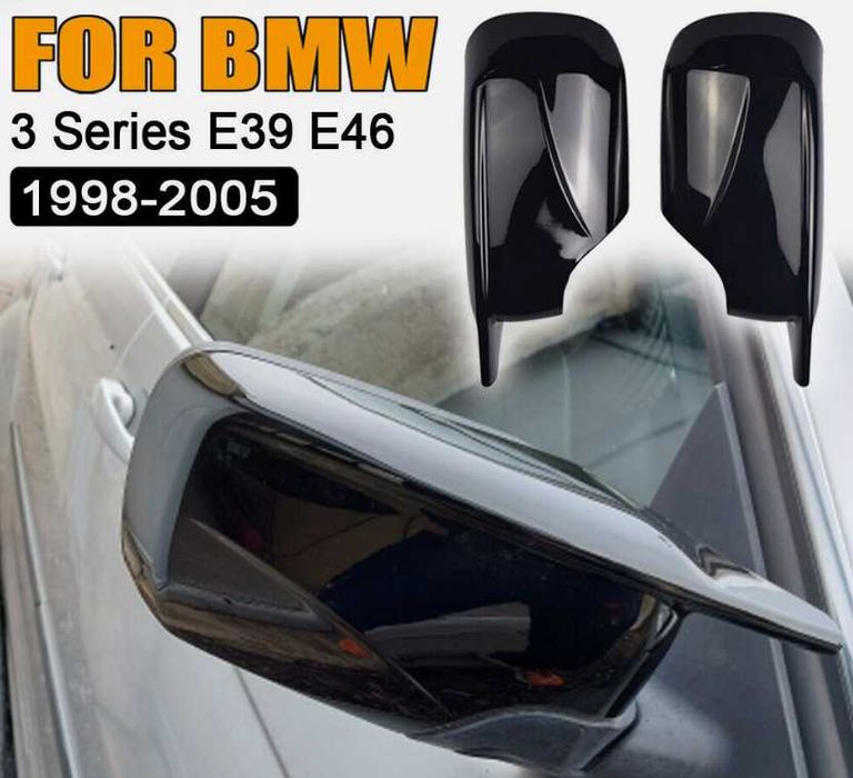 Obudowy Lusterek Nakładki BMW M E46 E39 CZARNY POŁYSK / CARBON