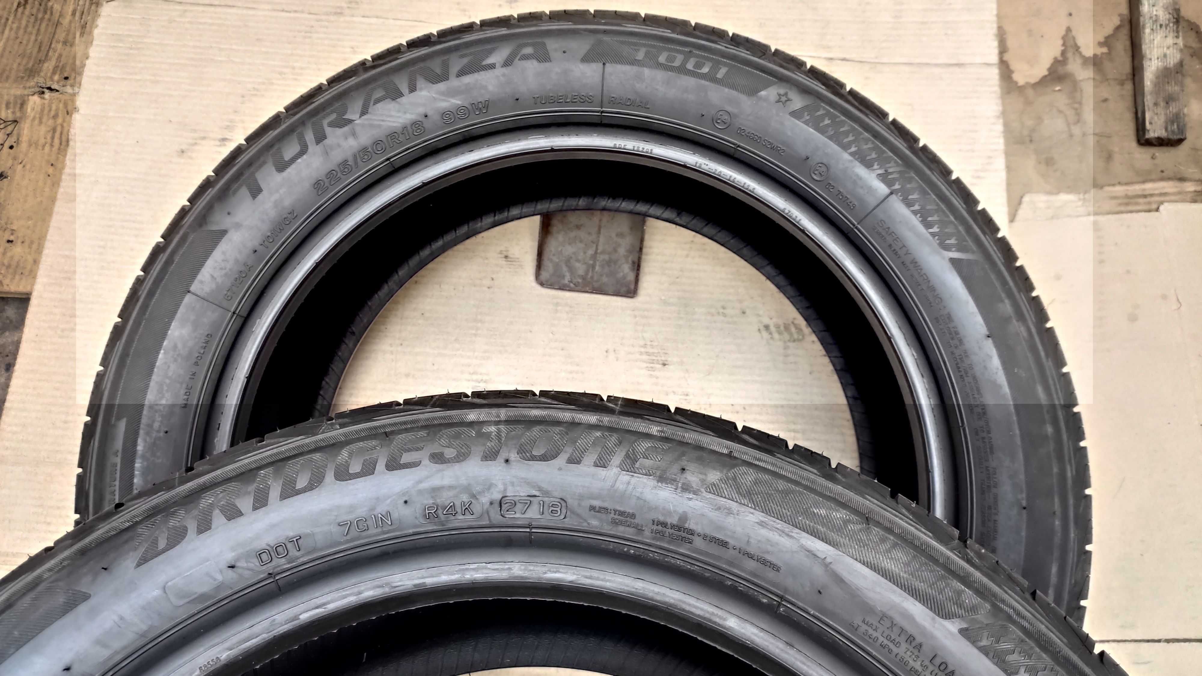 шини 225/50R18 . Bridgestone Turanza T001. Нові.