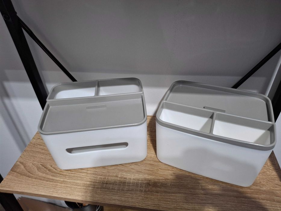 2xPojemnik na chusteczki higieniczne z przegródkami na Piloty ,telefon