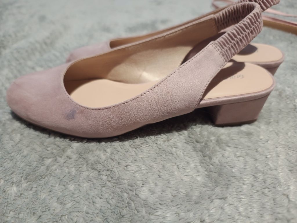 Buty na obcasie baby pink pudrowy róż 38 24cm