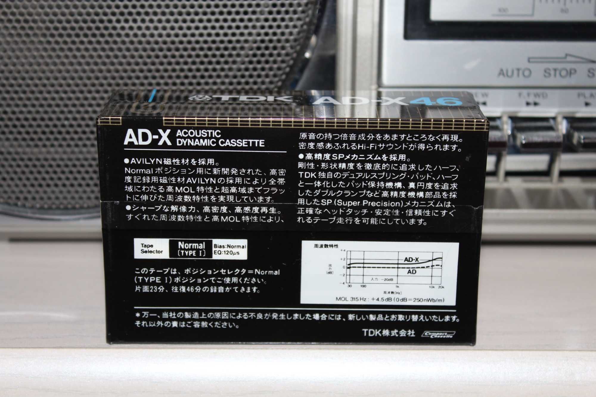 Редкая коллекционная аудиокассета TDK AD-X46 Made in Japan (ИДЕАЛ)1982