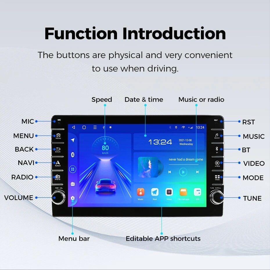 Auto Radio Toyota Tacoma Hilux Android 2Din Ano 2005 até 2013