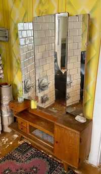 Antyk stara toaletka szafka lustro lata 60 PRL