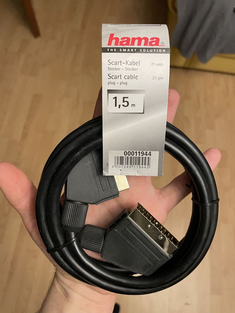 Kabel Euro-Euro nowy 1,5 m HAMA nowy