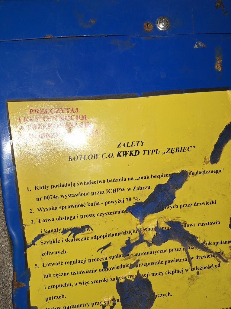 Sprzedam używane części do pieca Zębiec 22KW
