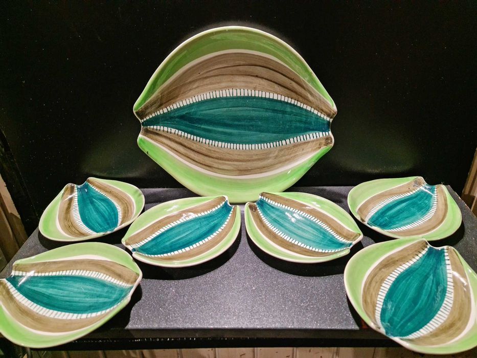 Włocławek Elżbieta Piwek-Białoborska patera do ciast talerze vintage