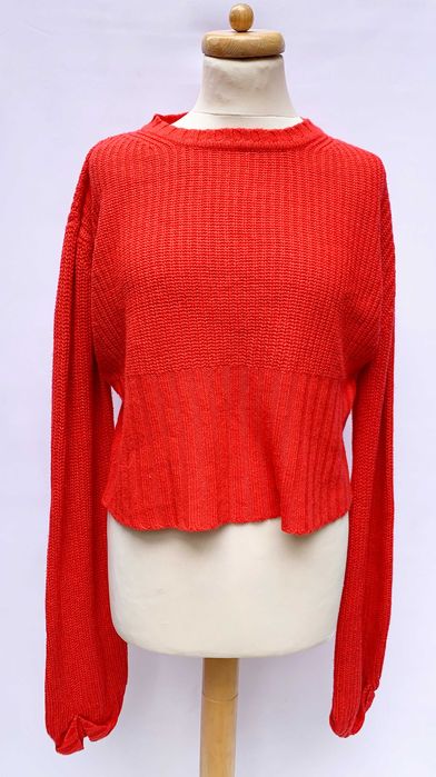 Sweter Czerwony Boohoo S M 36 38 Czerwień