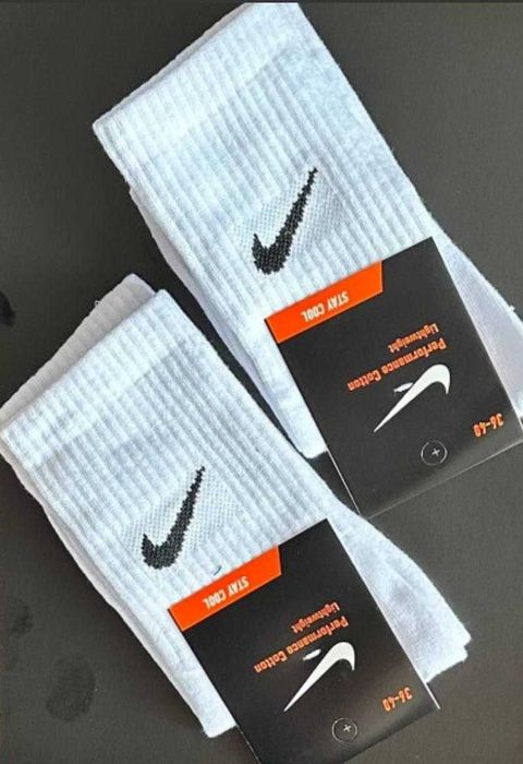 Чоловічі шкарпетки Nike,Спортивні шкарпетки,Набір білих шкарпеток 12шт