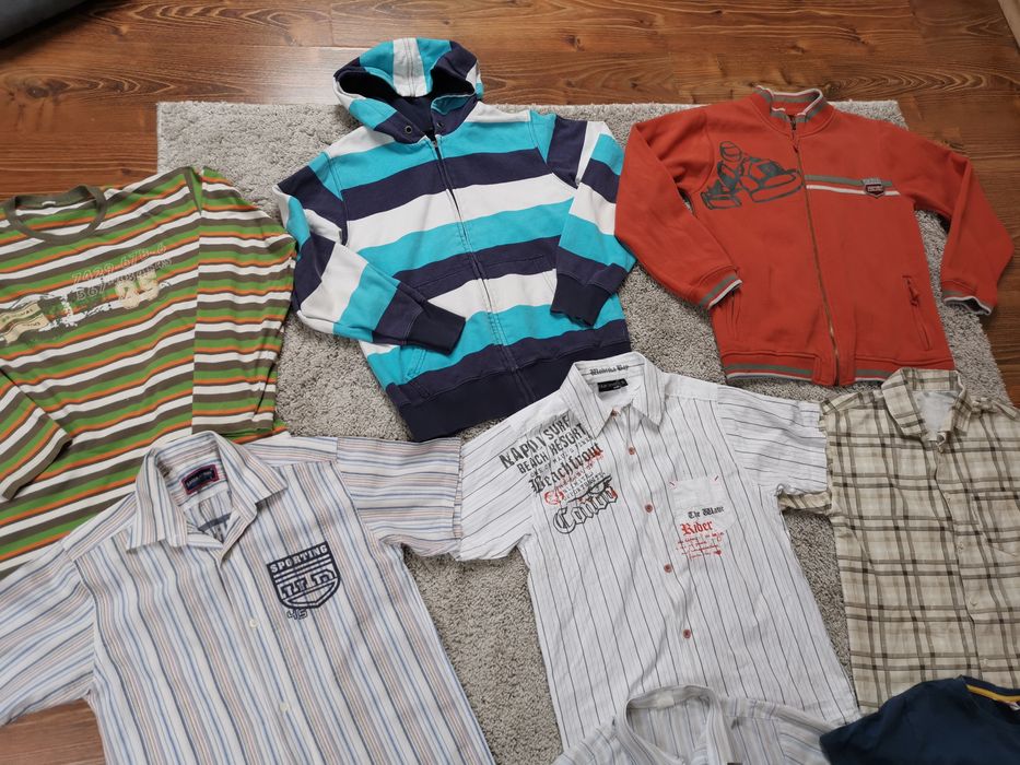 PAKA ubrań dla chłopca 146 152 spodnie bluzy koszule