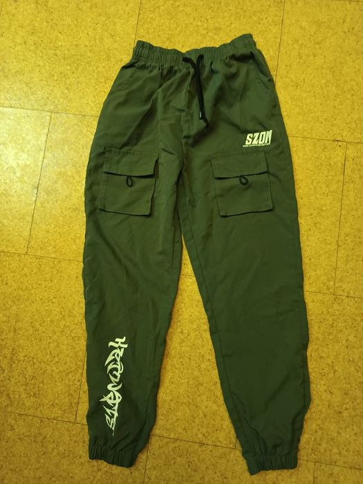 Spodnie chłopięce 140 szare wiązane