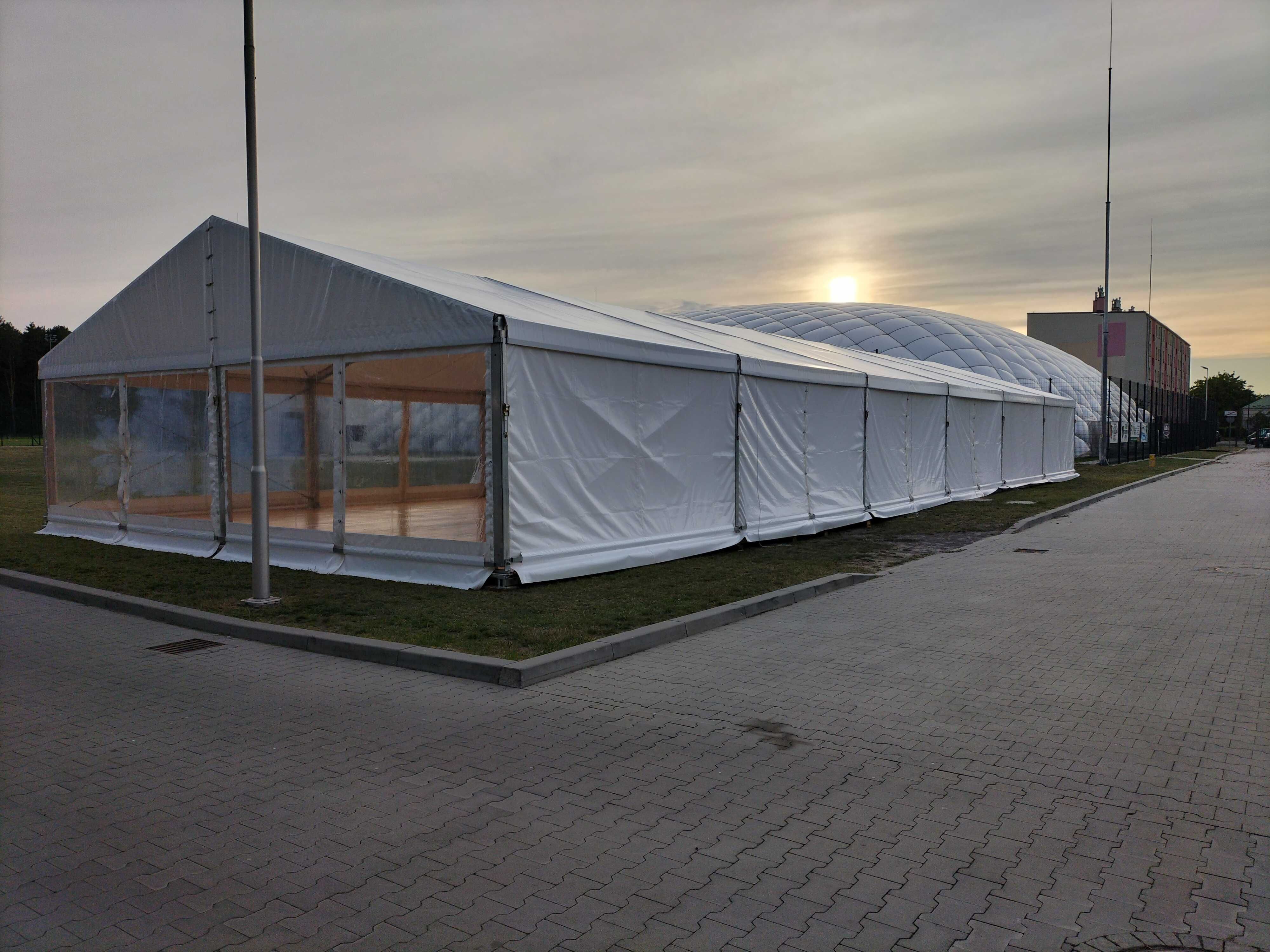 Wynajem namiotów Hale namiotowe Montaż Demontaż 10x30 Ogrzewanie