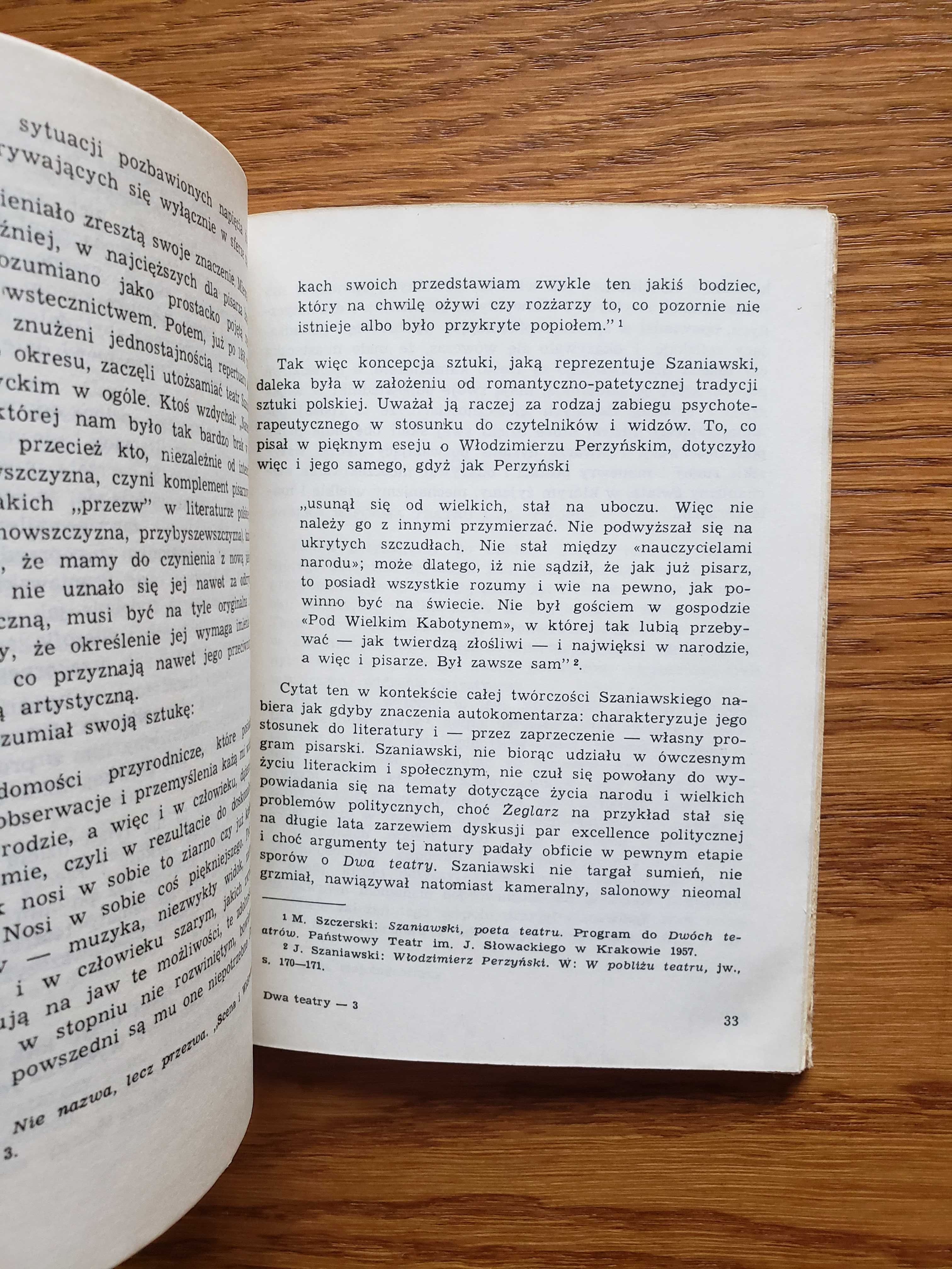 Dwa teatry Jerzego Szaniawskiego - Krystyna Nastulanka Warszawa 1987