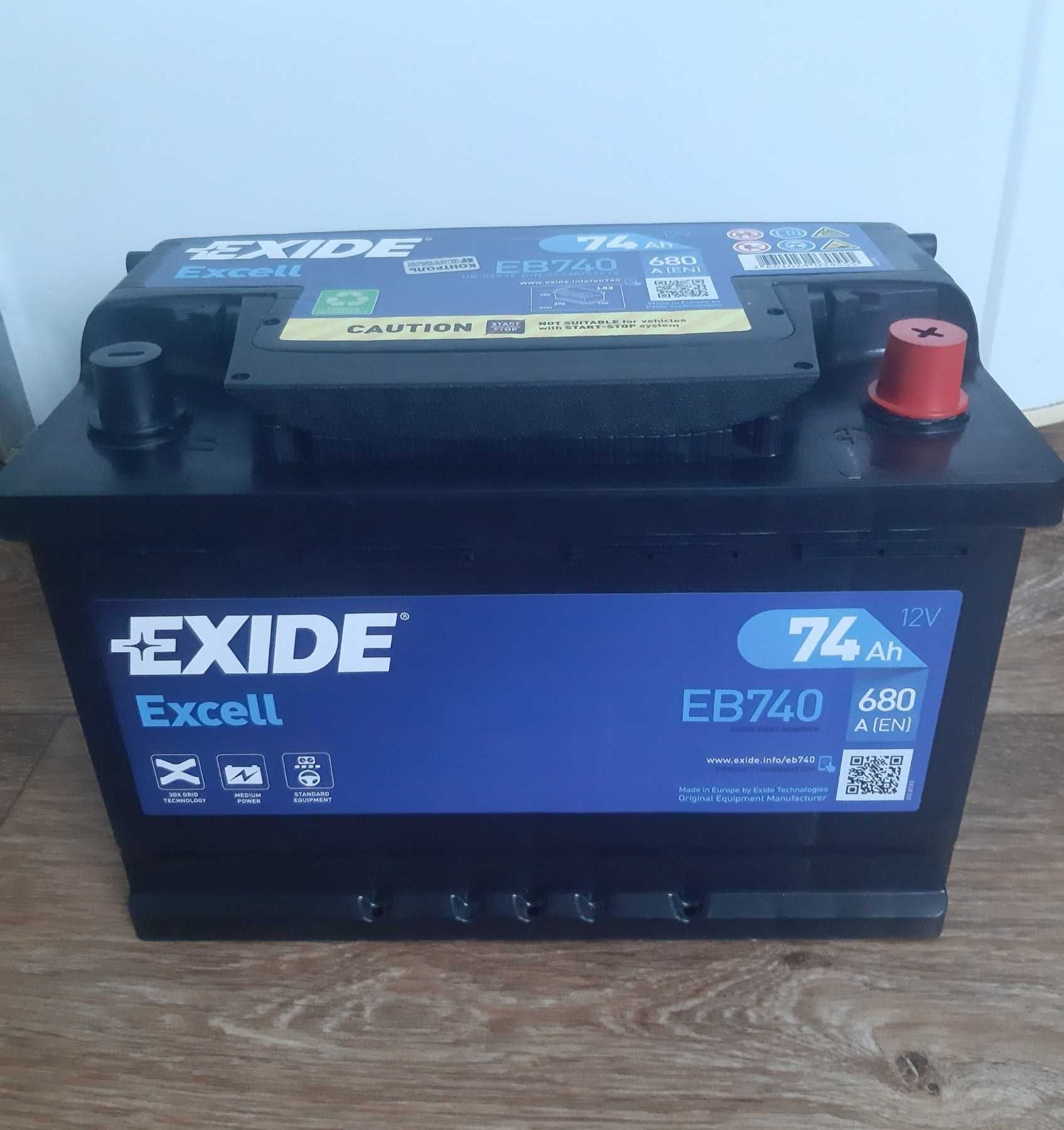 Акумулятор EXIDE EB740 74Ah 680 A Новий 2024 р.в.