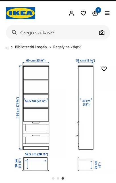 Sprzedam regał IKEA  BRIMNES 903.012.25