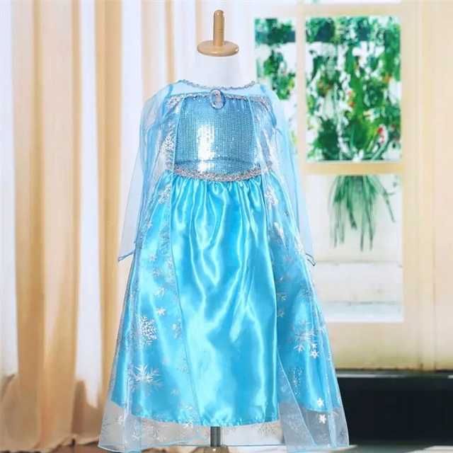 Strój ELSA SUKIENKA Suknia Elza Przebranie 98 Rozmiar S BAL