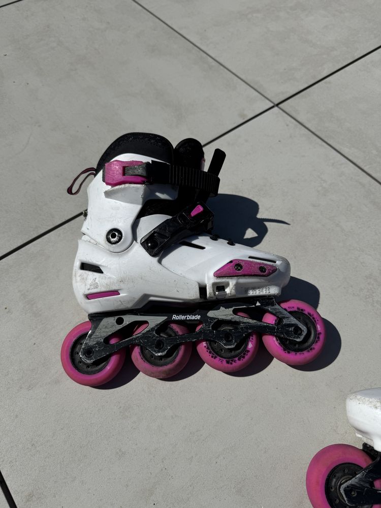Rolki Rollerblade Apex - Biało/Różowe - 33-36