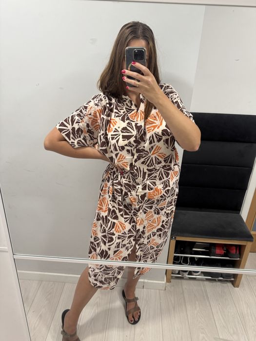 Długa sukienka maksi maxi midi koszulowa na guziki