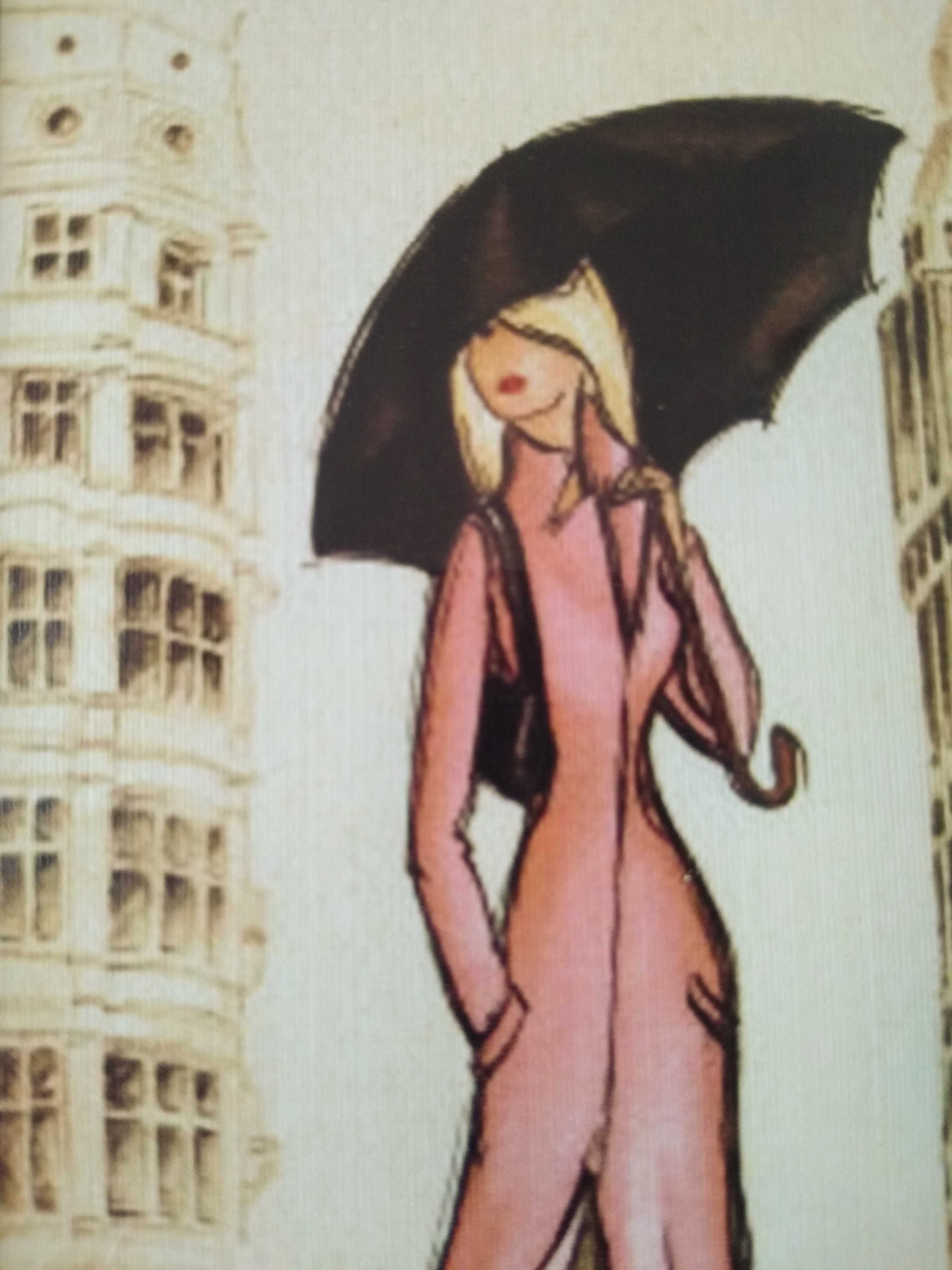 "Dziewczyna z Londynu" - Drukowany obrazek angielski vintage