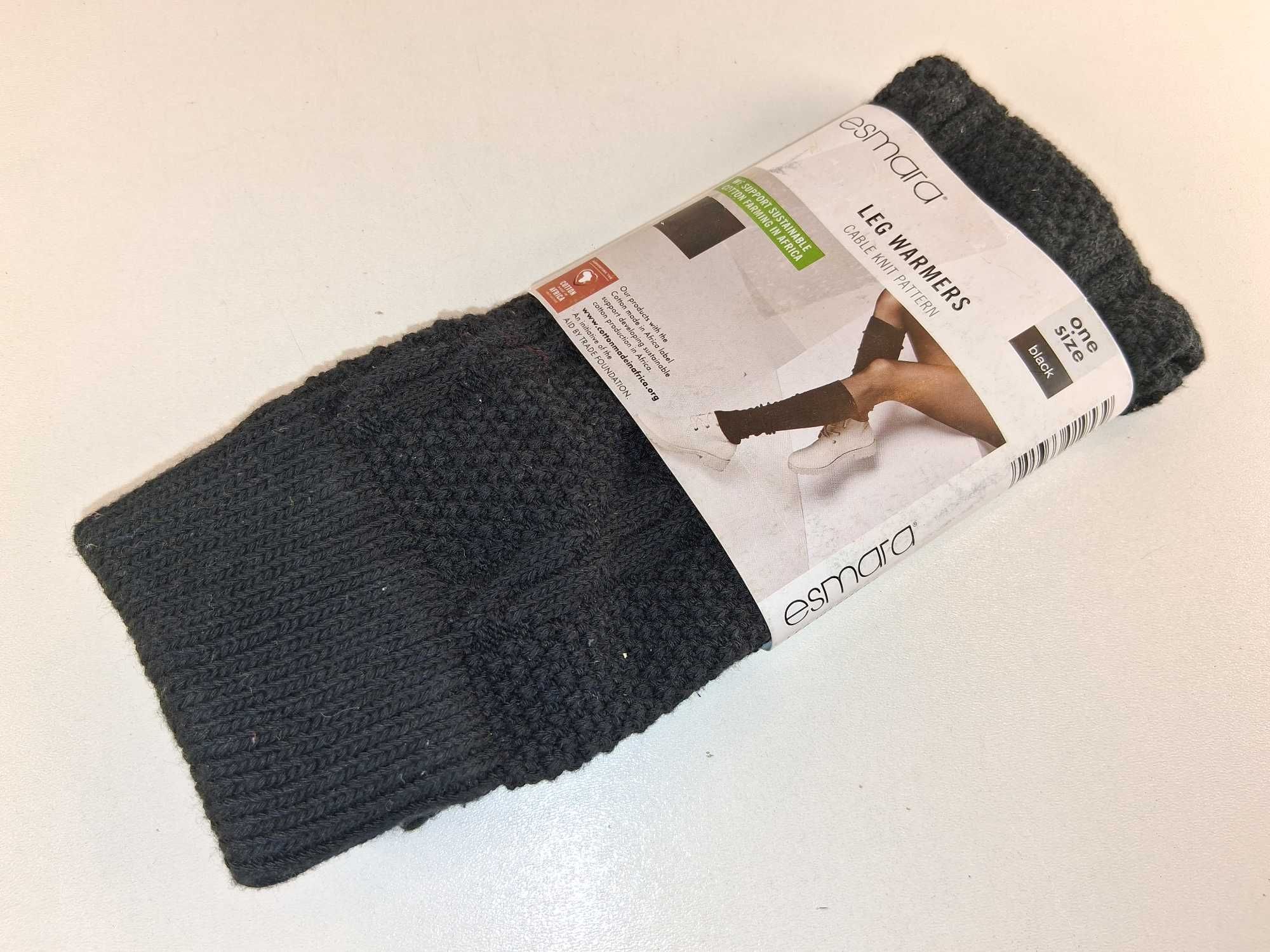A127 Esmara Getry Damskie Ocieplacze Na Łydki Czarny Warkocz One Size