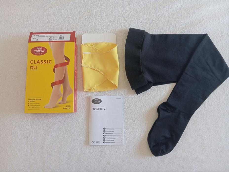 R. M NOWE pończochy uciskowe, czarne pełne,  CCL2- druga klasa ucisku