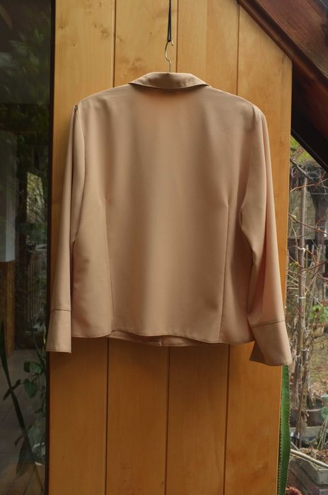 beżowa piaskowa elegancka wizytowa bluzka koszula XL Damak plussize