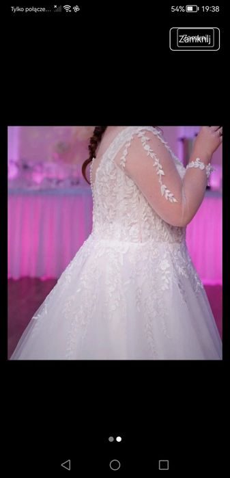 Suknia ślubna śnieżno biała z brokatem