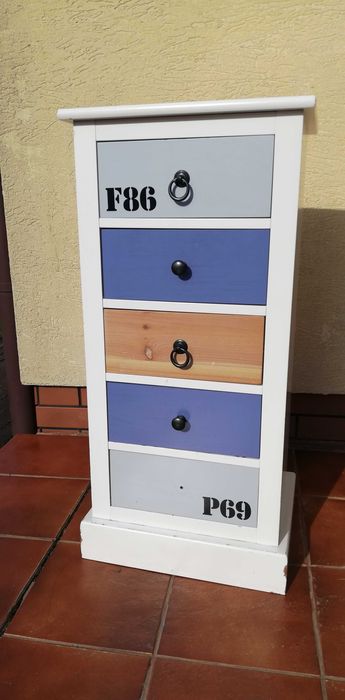 Szafka sosnowa drewniana nocna ludwik Ikea biała komoda ludwikowa