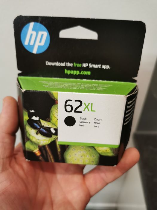 Tusz czarny do drukarki HP 62XL z Niemiec, nowy, oryginalny, 10.2026